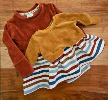 Girlysweater Braun-Rot/Streifen Gr.62& 98