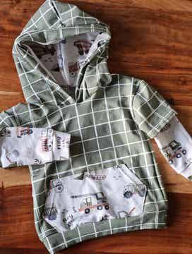 Hoodie Baustelle grün Gr. 92