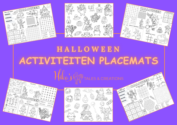 Placemat activiteiten: Halloween Bundel (25 printbare placemats)