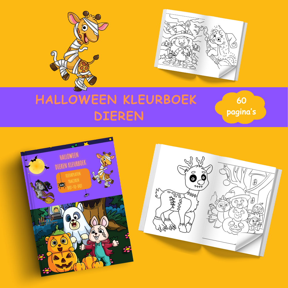 Halloween Dieren Kleurboek
