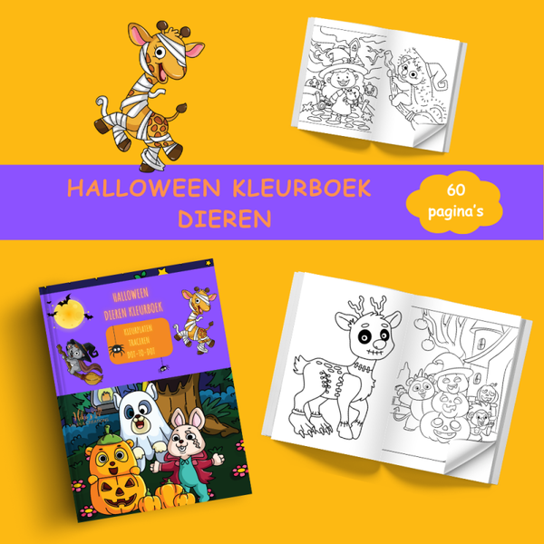 Halloween Dieren Kleurboek