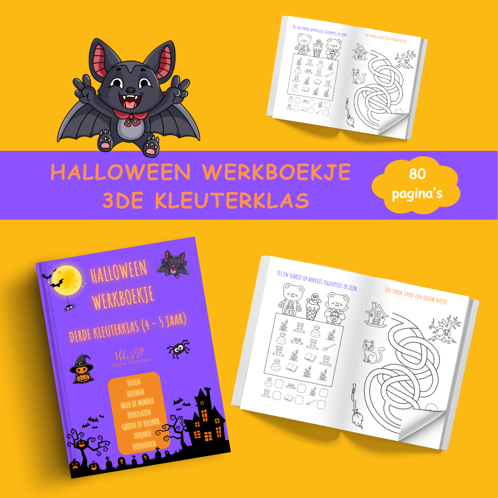 Halloween Werkboekje 3de kleuterklas (4 tot 5 jaar)