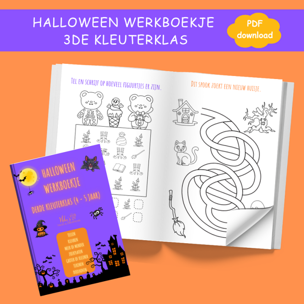 Halloween Werkboekje 3de kleuterklas (4 tot 5 jaar)