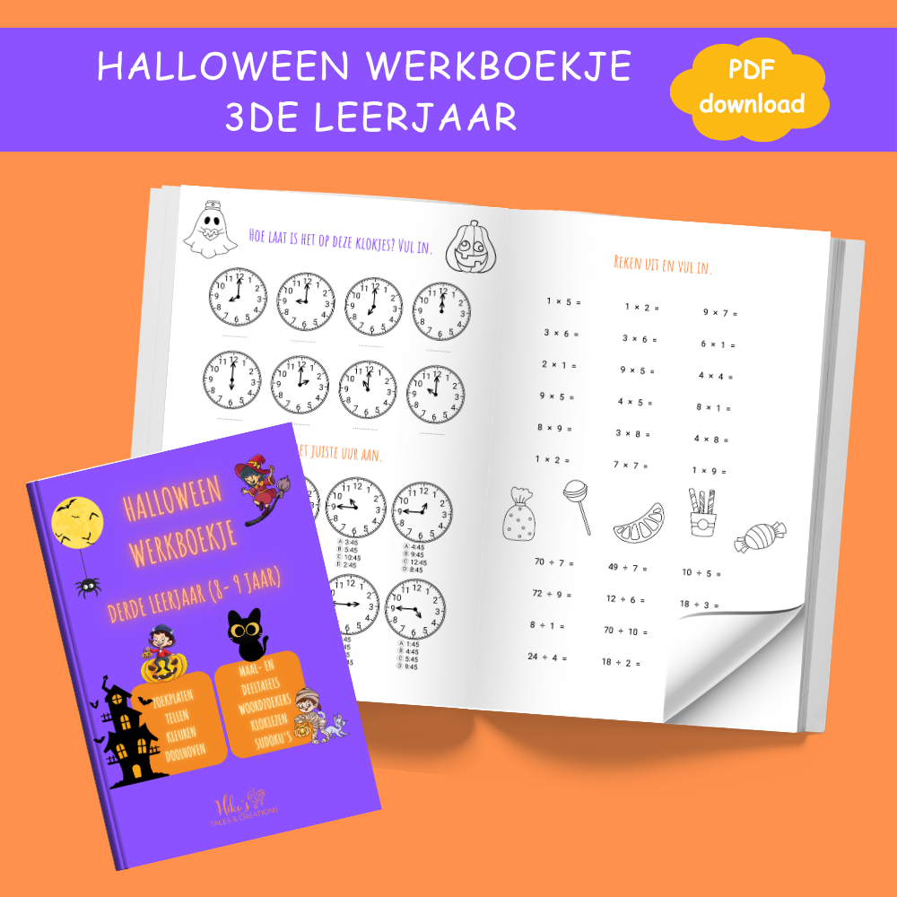 Halloween Werkboekje 3de leerjaar (8 – 9 jaar)