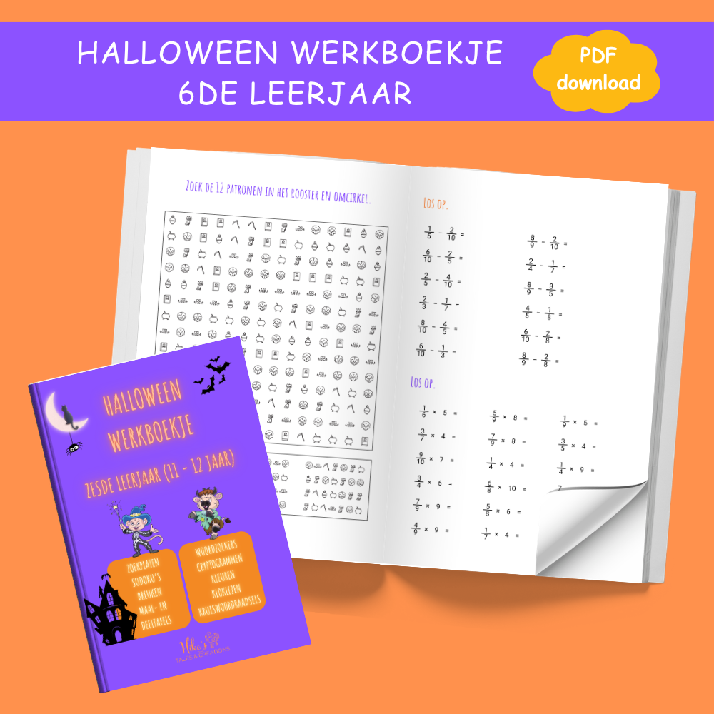 Halloween Werkboekje 6de leerjaar (11 – 12 jaar).
