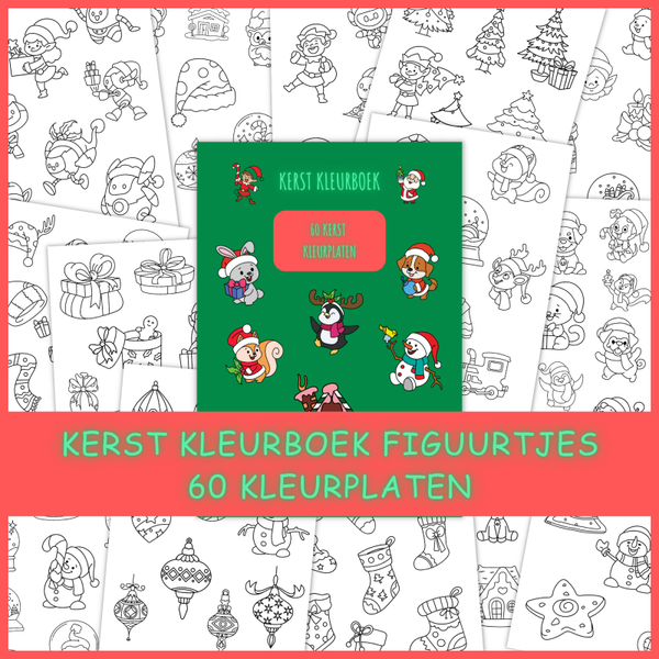 Kerst Kleurboek Figuurtjes: 60 kleurplaten vol kerstfiguurtjes