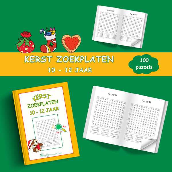 Kerst zoekplaten voor kinderen van 10 tot 12 jaar