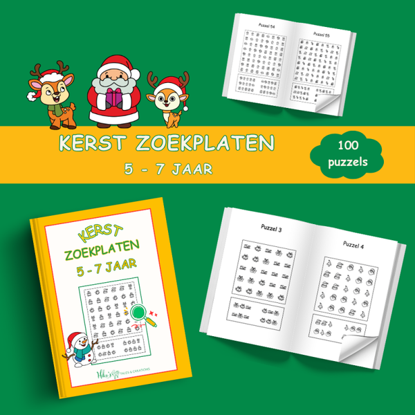 Kerst zoekplaten voor kinderen van 5 tot 7 jaar
