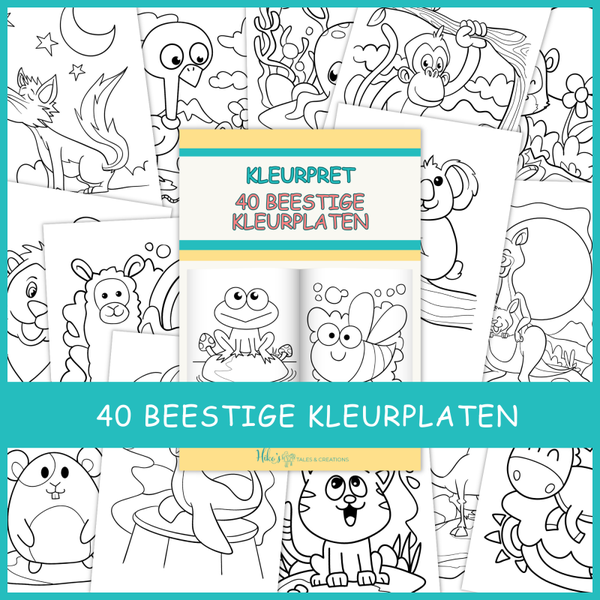 Kleurpret met Hiko's Tales & Creations: 40 beestige kleurplaten.
