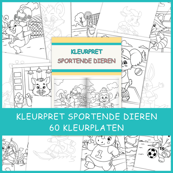Kleurpret met Hiko’s Tales & Creations: Sportende dieren