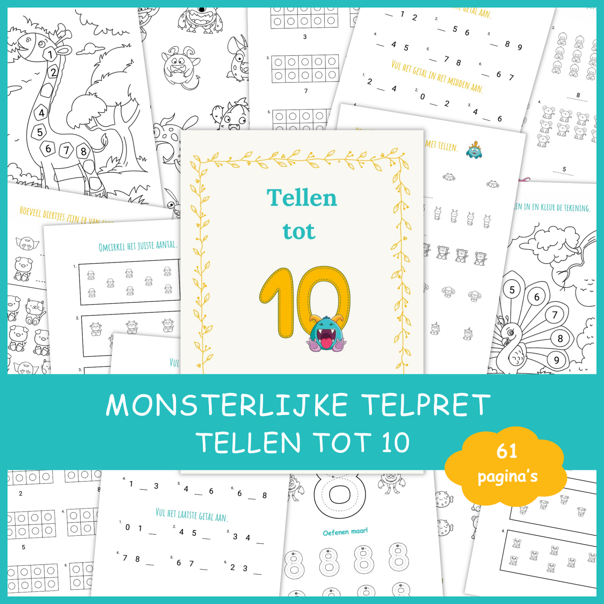 Monsterlijke Telpret deel 2: Tellen tot 10.