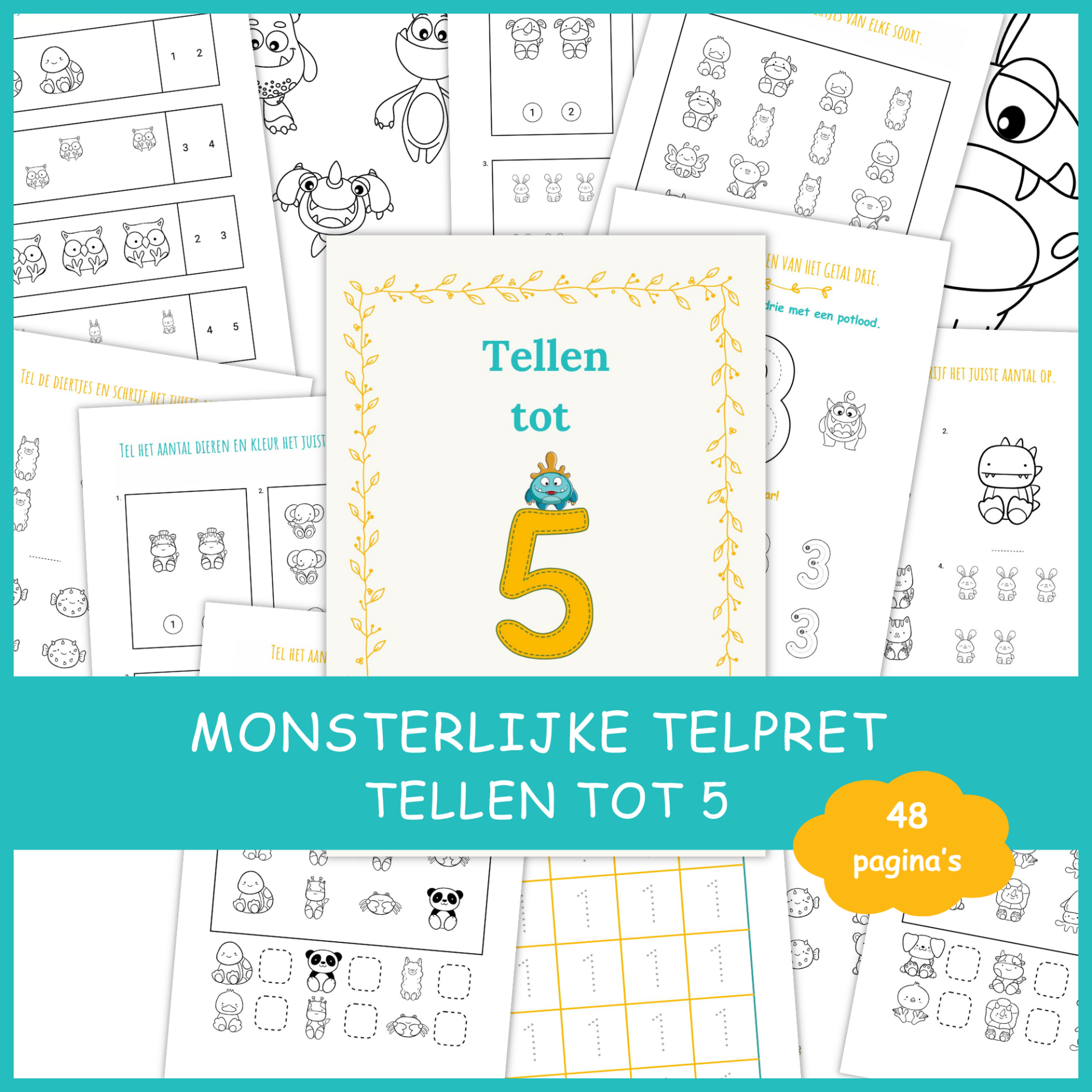 Monsterlijke Telpret: Tellen tot 5