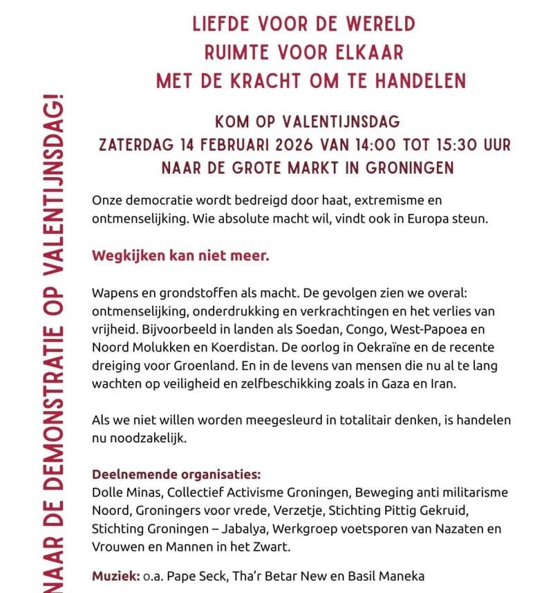 Valentijnsdag demonstratie 2026