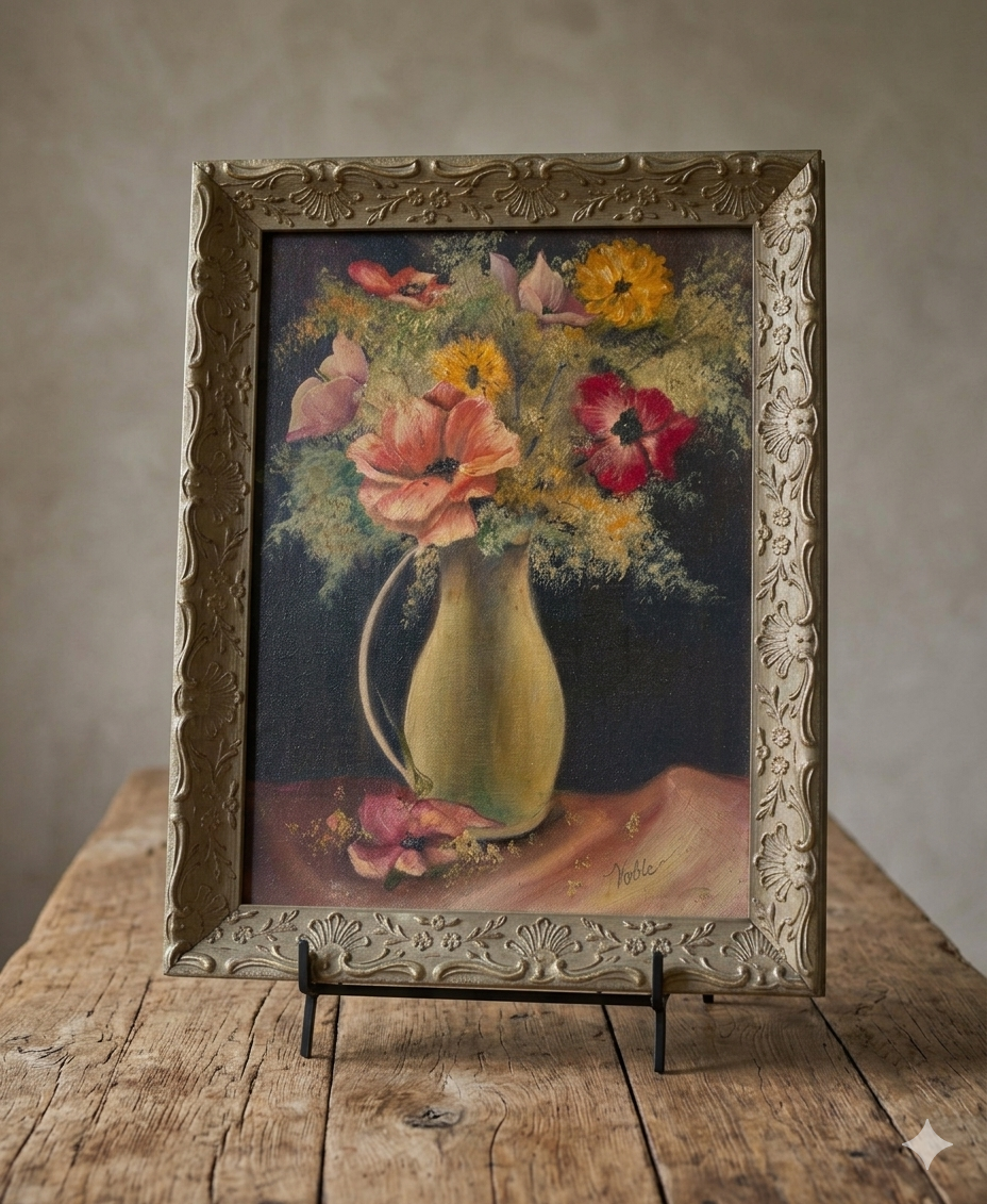 Original James Noble Floral Still Life | Anemones in Pitcher