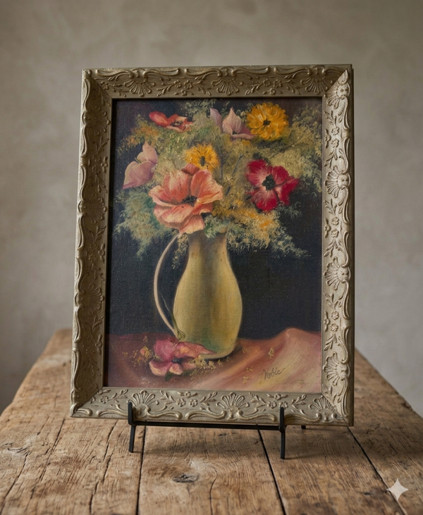 Original James Noble Floral Still Life | Anemones in Pitcher