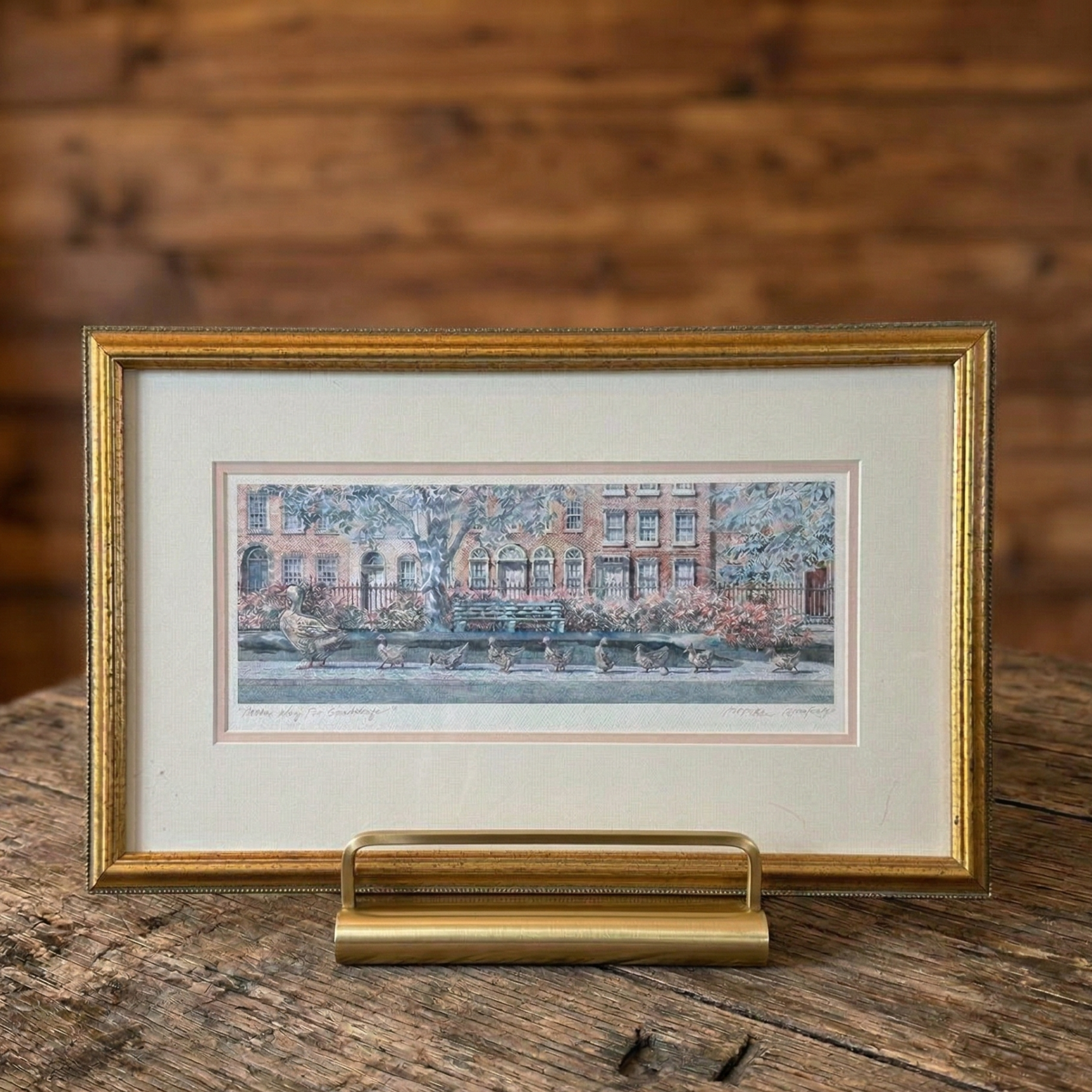 Kathleen McNally Pencil-Signed "Make Way for Ducklings" Framed Art – Nursery Decor