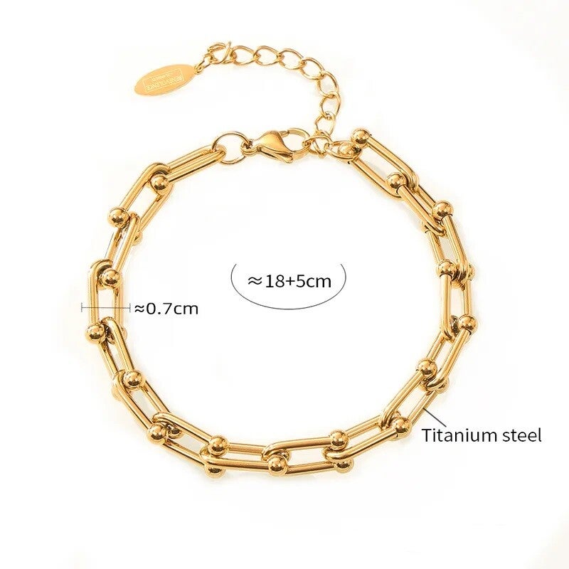 Bracelet Audace à Maillons Plaqué Or 18K