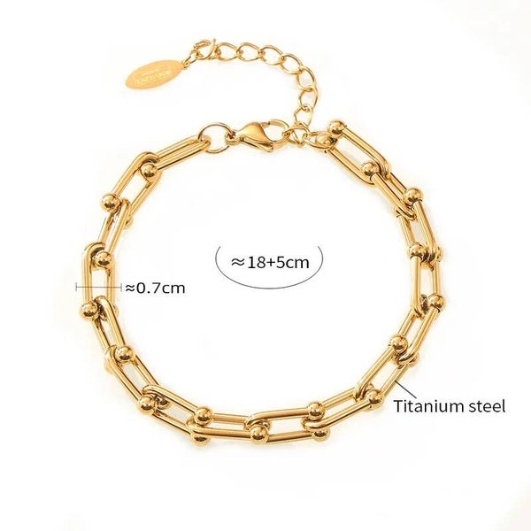 Bracelet Audace à Maillons Plaqué Or 18K