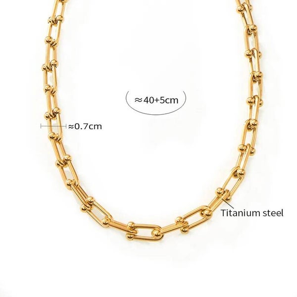 Collier Audace à Maillons Plaqué Or 18K