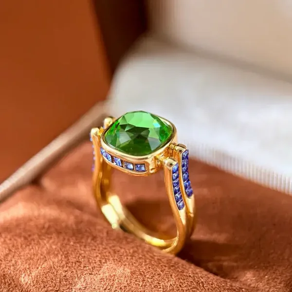 Bague Réversible 2-en-1 Inspiration Collection Chroma Laiton Finition Or Zircons