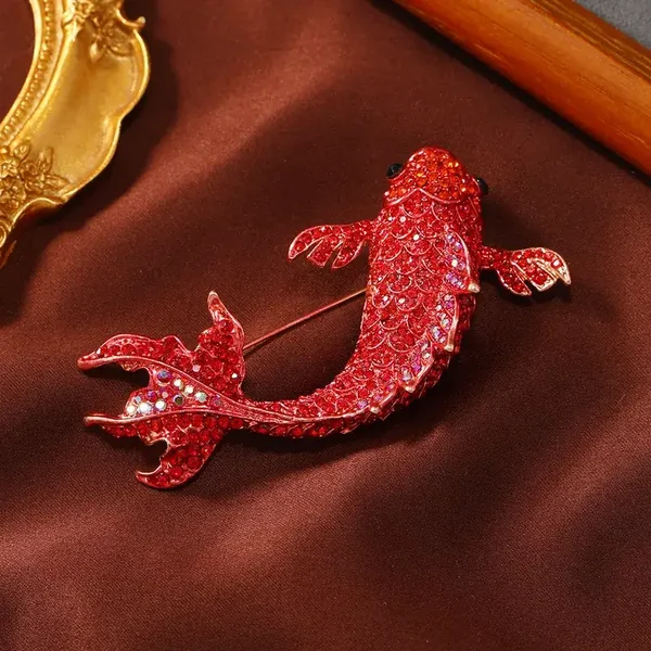Broche Poisson Koi Rouge