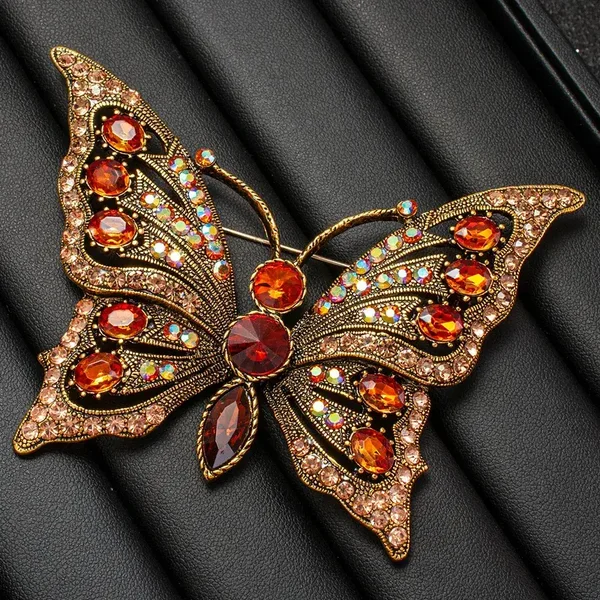Broche Papillon Brun