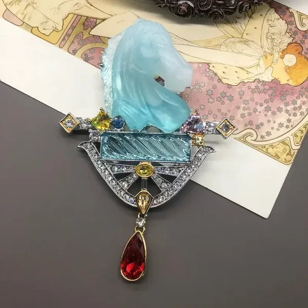 Broche Tête De Cheval Inspiration Art Déco