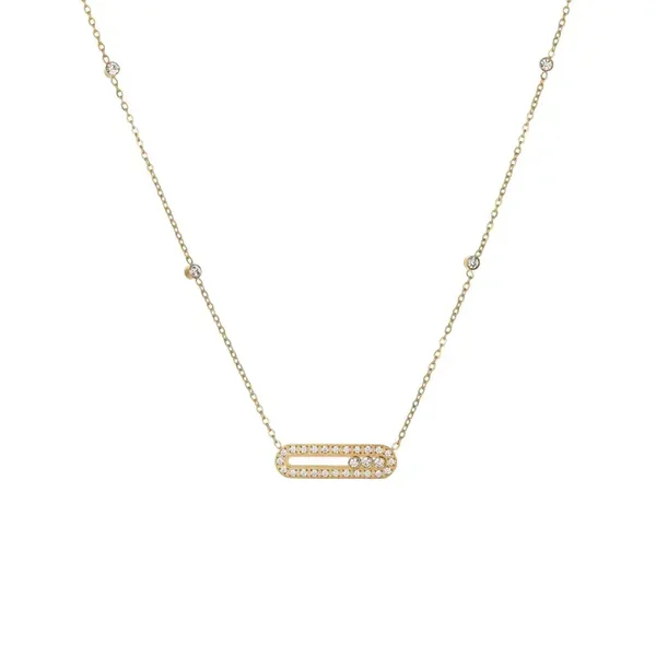 Collier Move Plaqué Or 18K Oxyde de Zirconium