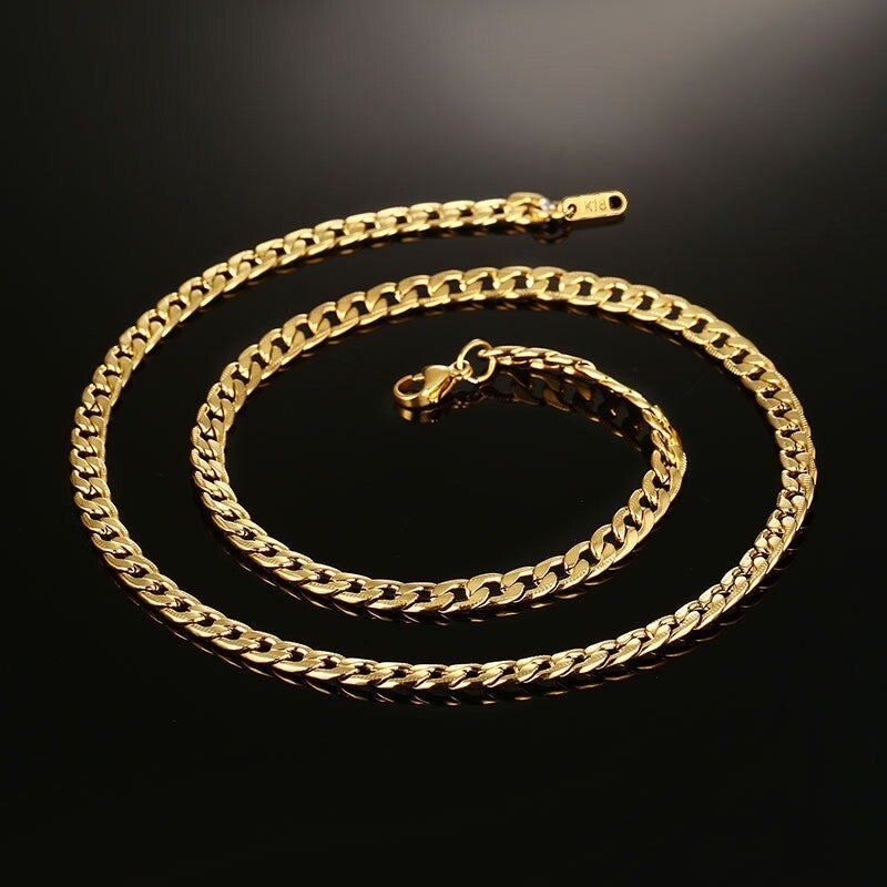 Chaîne 60 cm Plaqué Or Jaune 18K Maille