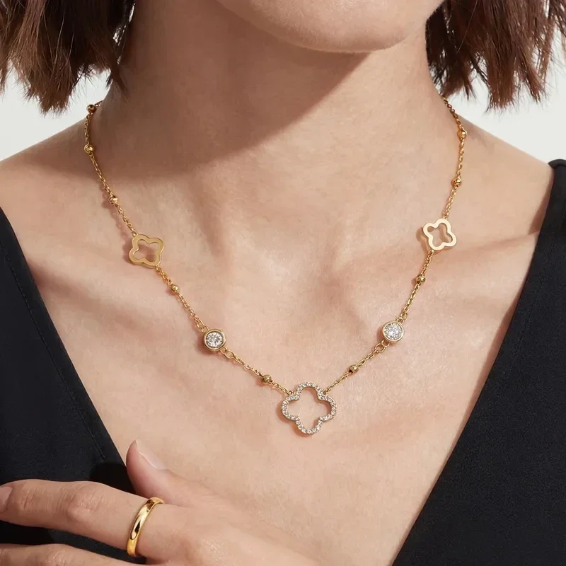 Collier Chance Plaqué Or Jaune 18K Oxyde de Zirconium