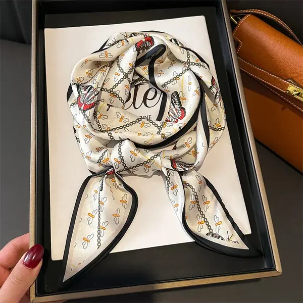 Foulard Rectangulaire Soie 14 x 147 cm Motif Abeille