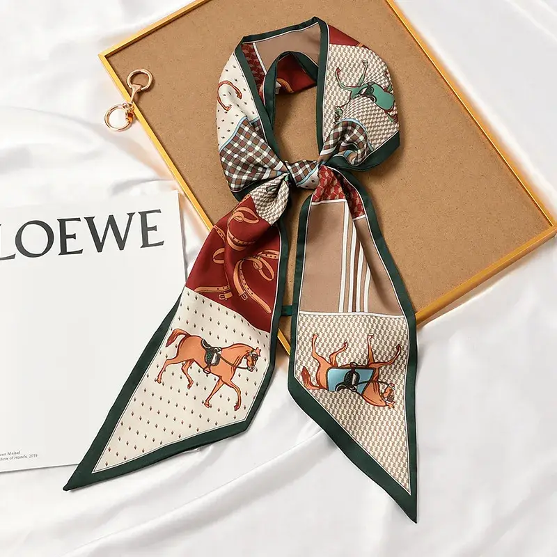 Foulard Rectangulaire Soie 13 x 150 cm Cheval