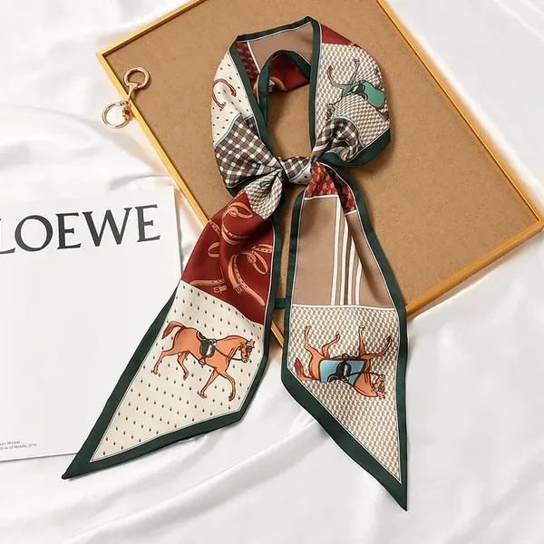 Foulard Rectangulaire Soie 13 x 150 cm Cheval