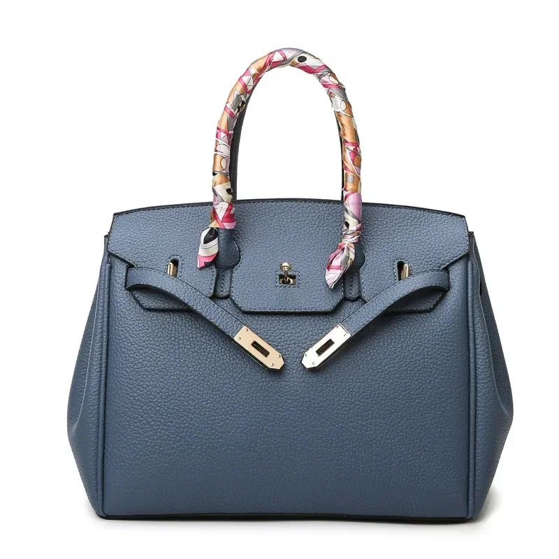 Sac à Main Cuir Style B Grand Modèle Coloris Bleu