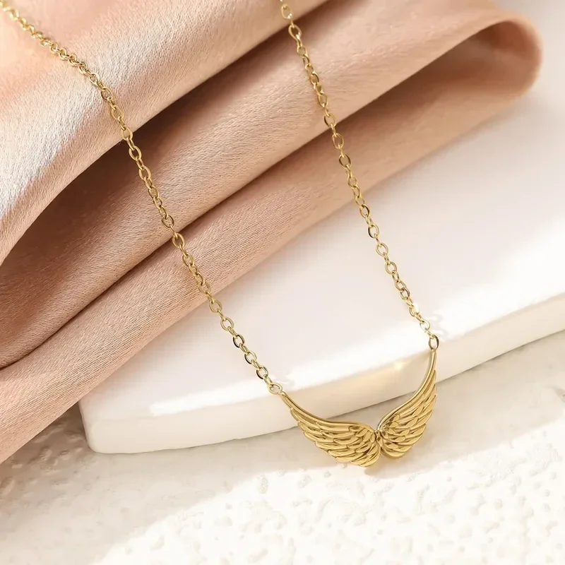 Collier Ailes d'Ange Doré à l'Or Fin
