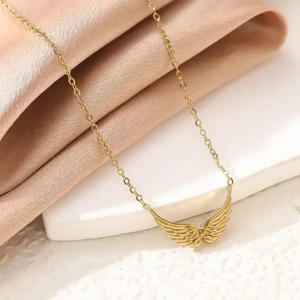 Collier Ailes d'Ange Doré à l'Or Fin