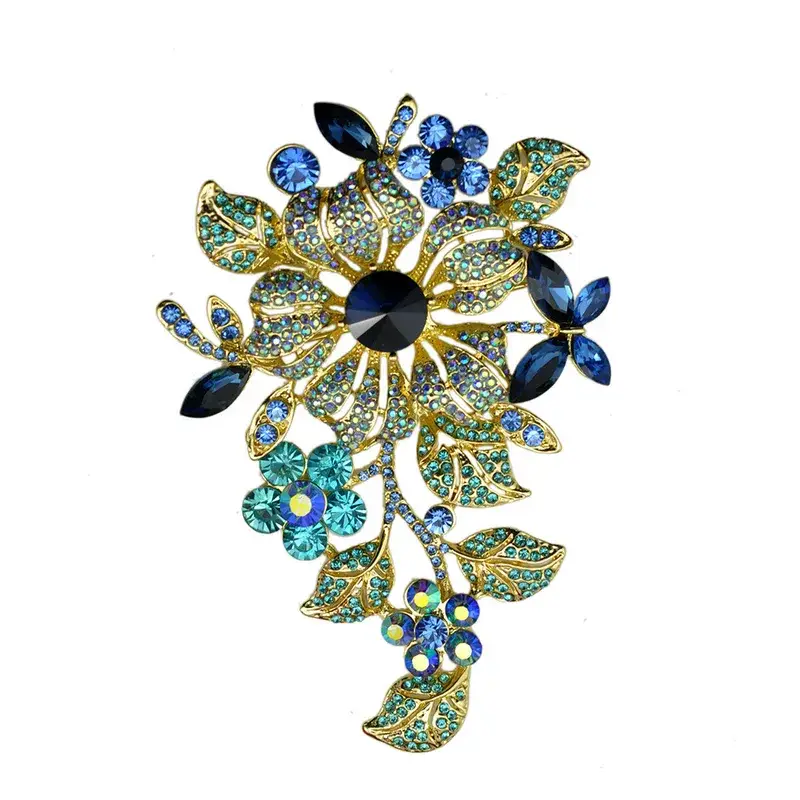 Broche Grand Format Motif Floral et Végétal Style Baroque