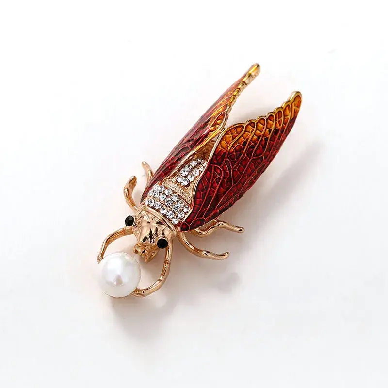 Broche Cigale Aux Ailes Emaillées