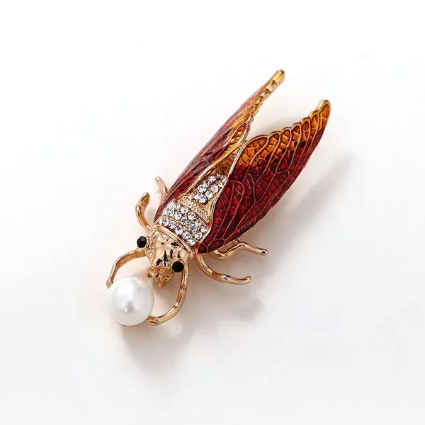 Broche Cigale Aux Ailes Emaillées