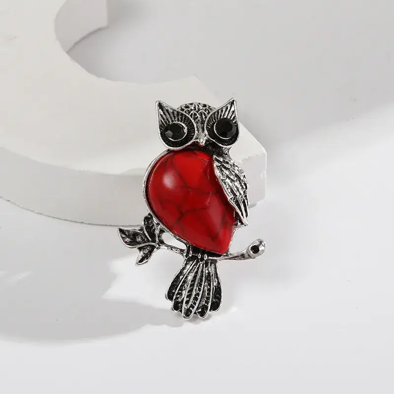 Broche Hibou Pierre Naturelle