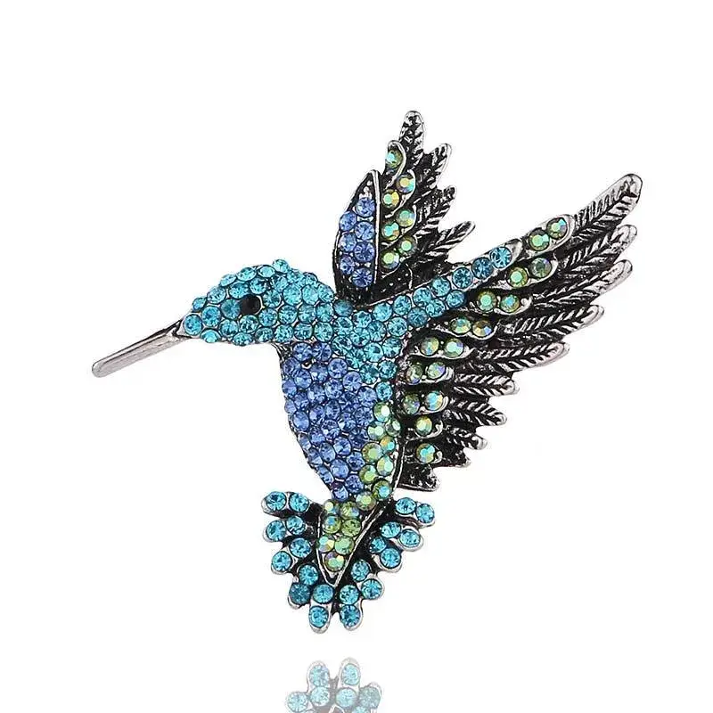 Broche Colibri Bleu
