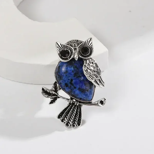 Broche Hibou Pierre Naturelle