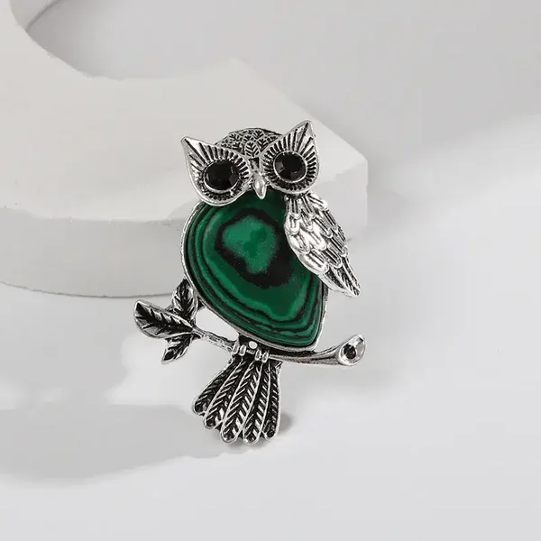 Broche Hibou Pierre Naturelle