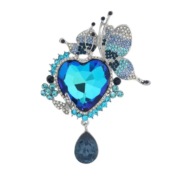 Broche Coeur Eternel Avec Papillons