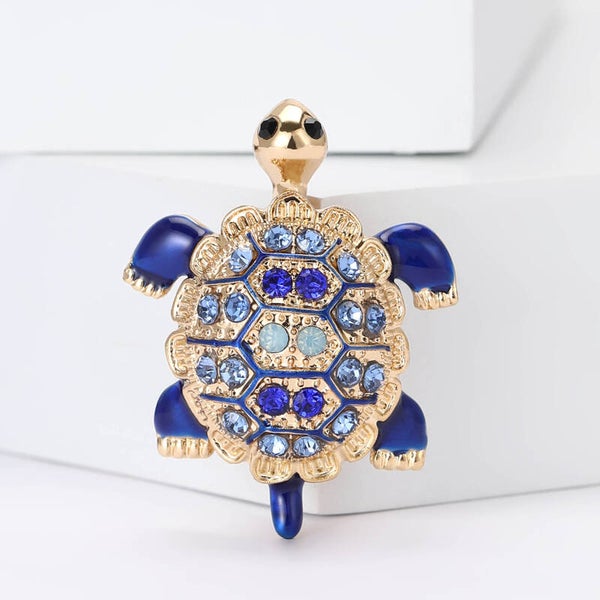 Broche Tortue Coloris Bleu