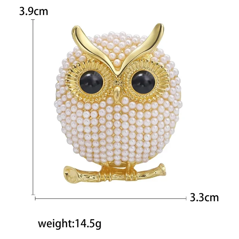 Broche Hibou perle