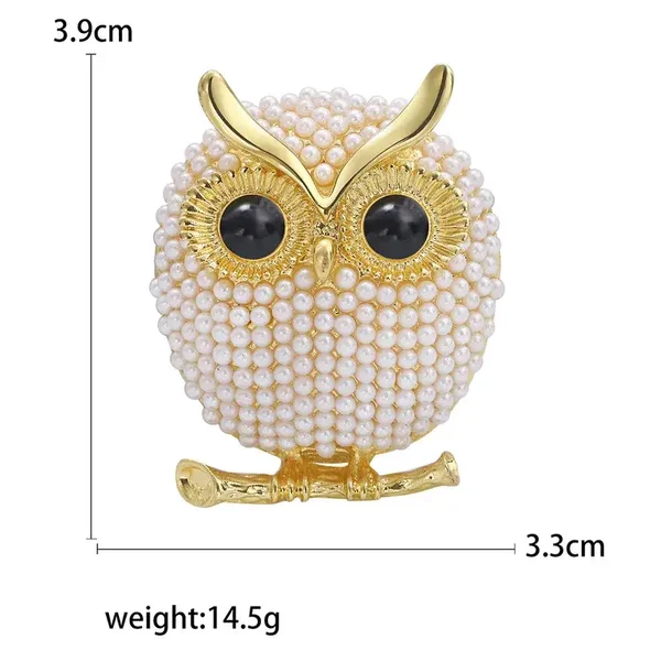 Broche Hibou perle