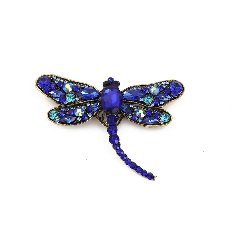 Broche Libellule De Couleur Bleu Style Art Nouveau