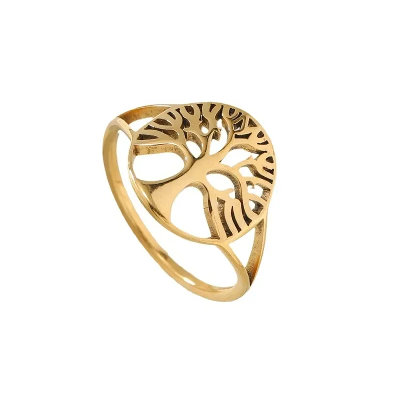 Bague Arbre de Vie Plaqué or Jaune 18K