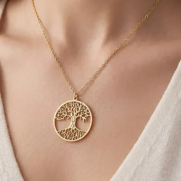 Collier Arbre de Vie Plaqué Or 18K